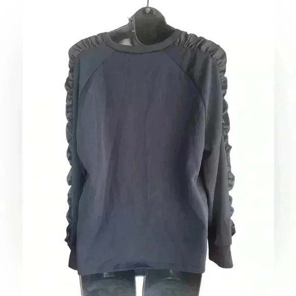 Calligraphie women’s black top blouse embellished sleeves Size L NWOT - Picture 5 of 7